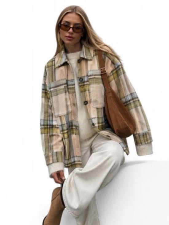 ON 34th Jackets & Blazers - NWT Plaid Oversized Shacket Fall Wool Blend Pink & Blue Woman's XL Streetwear